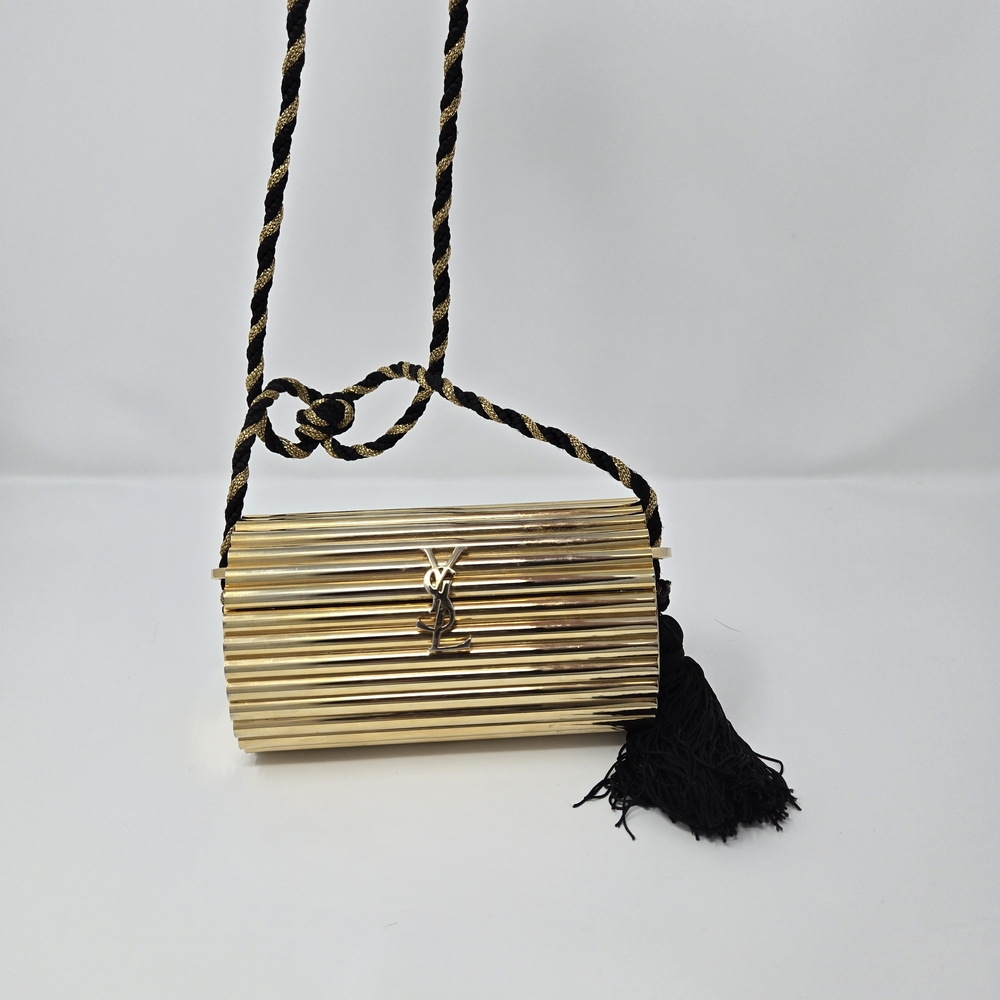 Saint Laurent RARE YSL Yves Opium Minaudiere Gold Bag Purse Clutch Vintage - Picture 8 of 17